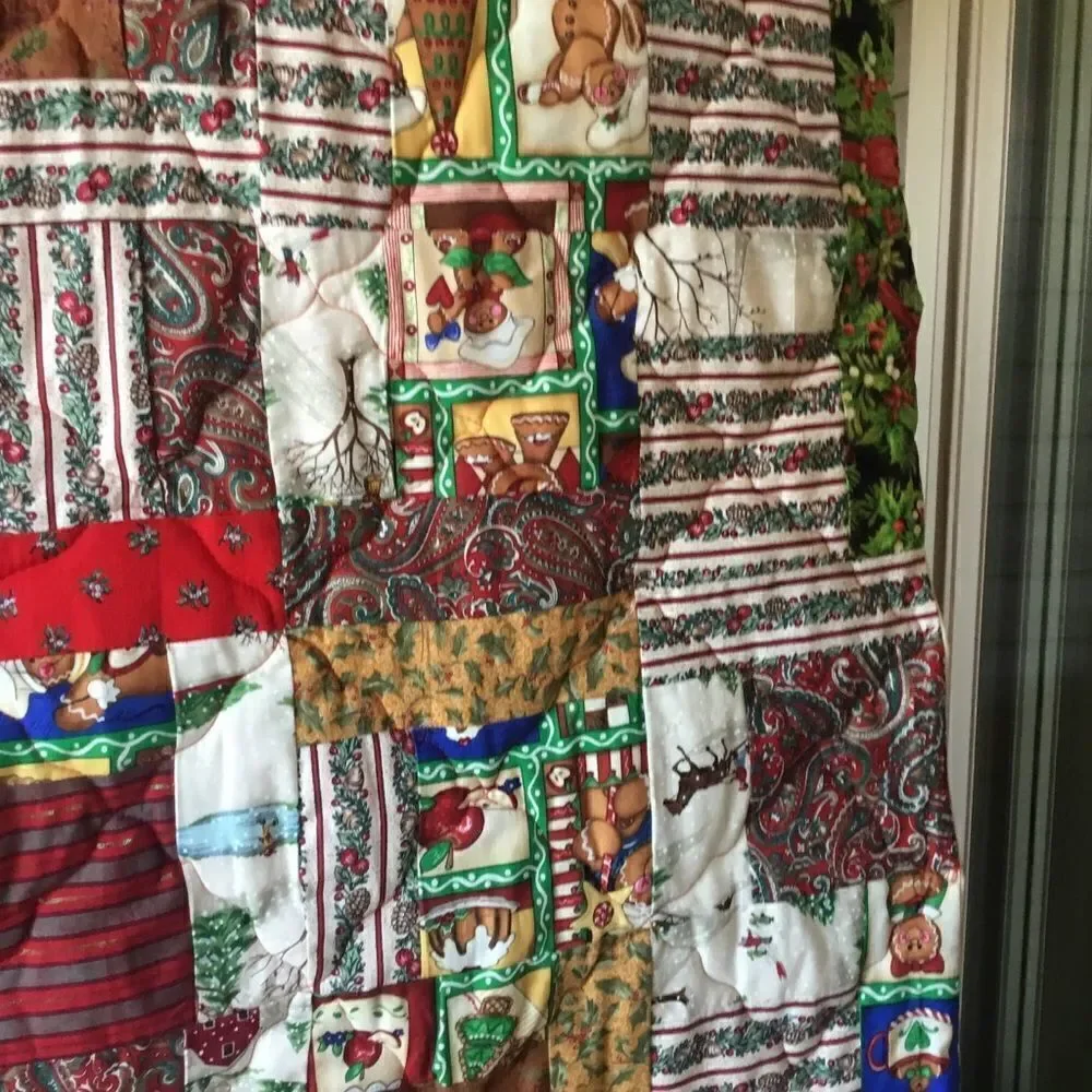 NWT Hand Crafted “Country Home” Christmas Large  Quilt